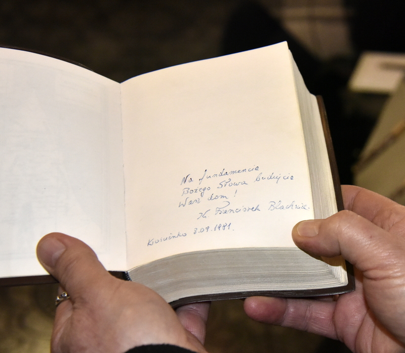 Dedykacja Ks. Franciszka Blachnickiego dla małżeństwa p. Szymoników