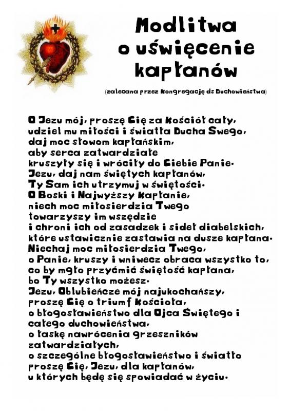 Modlitwa o uświęcenie kapłanów